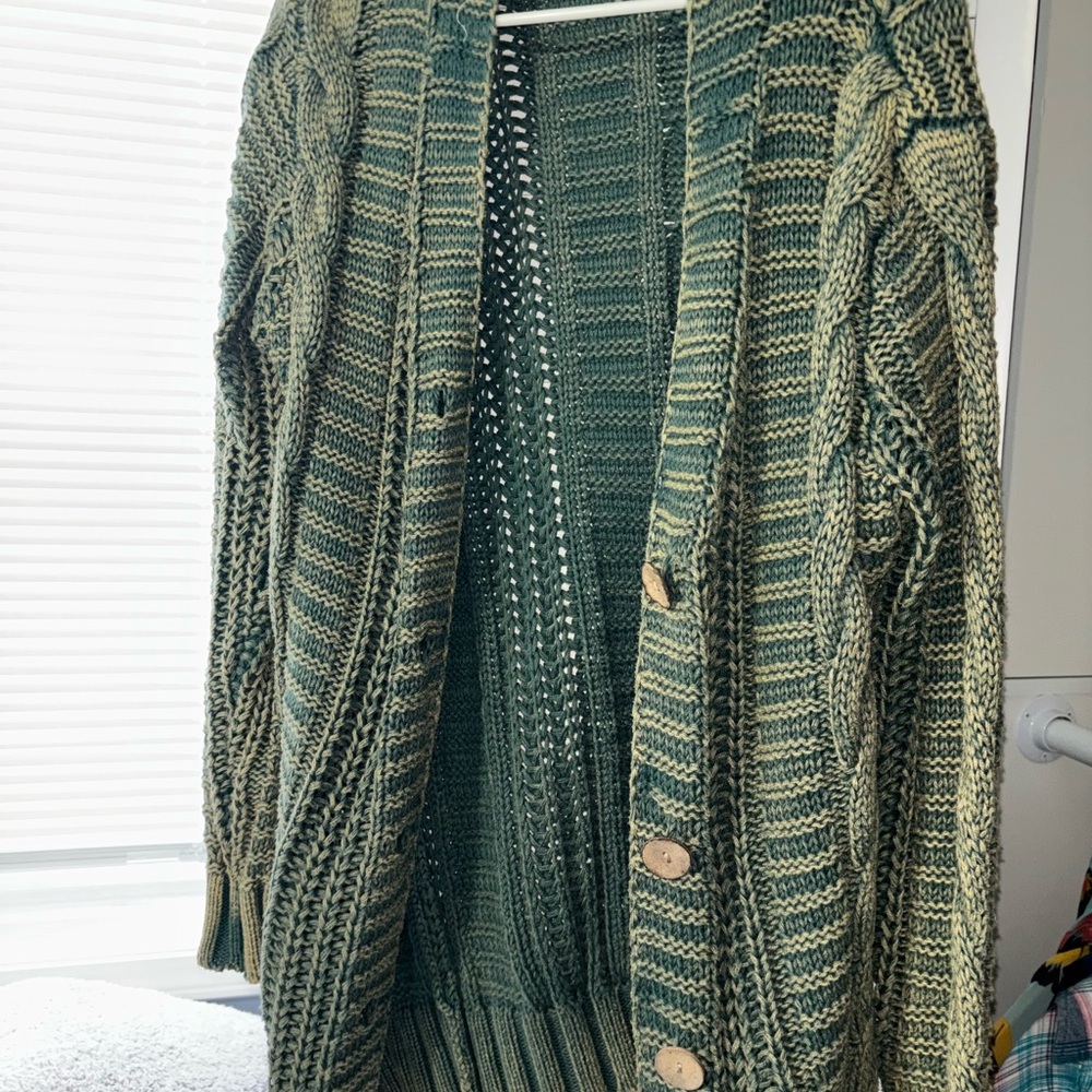 BiBi Olive Cable Knit Cardigan
